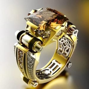 Vintage Jewelry Rings for Men Gothic Stainless Steel Ring Gold Color Fidget Ring
