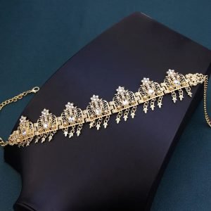 Sunspicems Algeria Tassels Forehead Chain Hairband Bride Crown Hair Chain