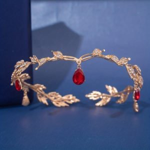 Vintage Fairy Crown Tiaras Crystal Leaves Elf Tiara Bandana Hair Accessories