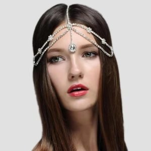 Fashion Bridal Rhinestone Hair Chain Head Jewelry For Women Multilayer Crystal