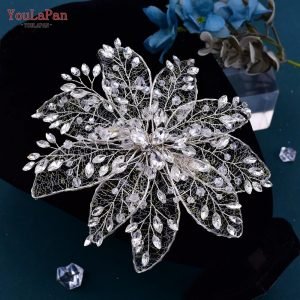YouLaPan Flower Hair Clip Wedding Rhinestone Bridal Headdress Woman Hairpin
