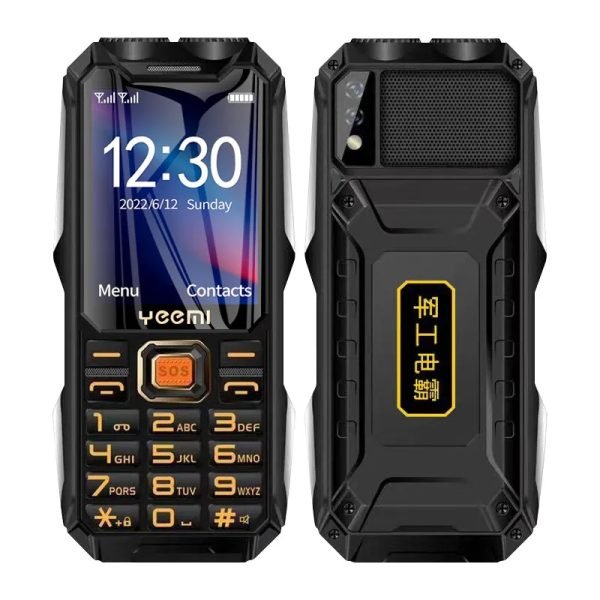Q8 GSM 2G Rugged Mobile Phone Big Battery Double Flashlight 2.4inch HD Screen