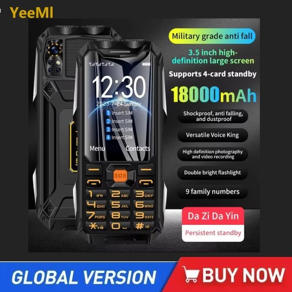 YEEMI Q9 GSM 2G/4G Network Mobile Phone 4 SIM Cards Rugged Bar Cellphone