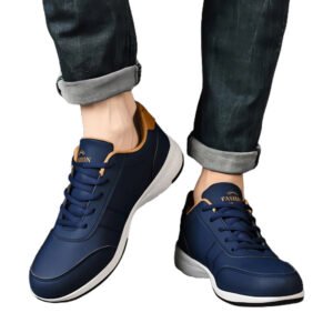 Fashion Casual Shoes Mens Outdoor Tennis Sneakers Lightweight Comfortable Lace Up PU Trainer Size Smaller Than Normals for Men