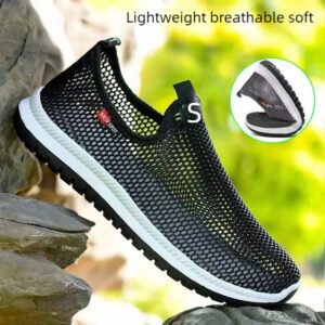 Men’s breathable lightweight casual mesh sports shoes summer outdoor soft sole running shoes fashion walking shoes male sneakers