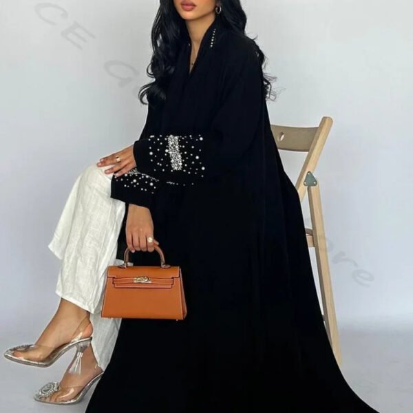 Eid Muslim Diamond Pearls Abaya for Women with Scarf  Abayas Jalabiya Party Dresses Dubai Kaftan Vestidos Largos Long Robe 2024