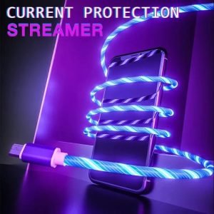 1m 3.28ft Type C Glowing Cable Mobile Phone Charging Cables LED Light Charger