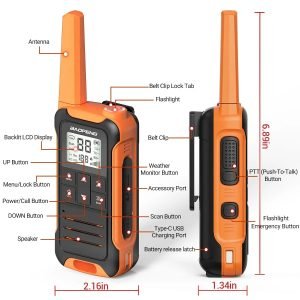 2pcs Baofeng F22 Mini Walkie Talkie PMR FRS Long Range Rechargable Portable