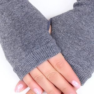 Winter Autumn Women Men Warm Fingerless Knitted Cotton Gloves Solid Color