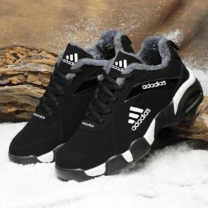 Men‘s Snow Warm Shoes Leather Winter Casual Sneakers Outdoors Walking