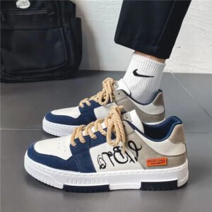 Fashionable Men’s Vulcanized Shoes Platform Men’s Sneakers 2023 New Lace-up Casual Shoes Classic Lightweight Work Tennis Shoes