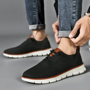 New Men’s Sneakers Light Breathable Casual Flat Shoes Outdoor Fashion Comfortable Dress Shoes Anti-Slip Sports Walking Shoes