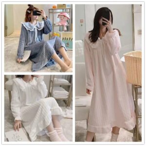 Winter Thickened Coral Velvet Robe Women's Princess Style Long Sleepwear Flanelle Outerwear Home Clothes Pajama Set