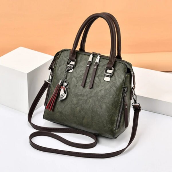 Vintage Handbag Women PU Leather Tassel Top-handle Bag Fashion Lady Tote Luxury Large Capacity Shoulder Bag Shopping Purse bolsa