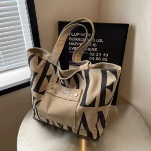Large capacity canvas bag commuter bag ladies shoulder bag 2024 new fashion letters Tote handbag
