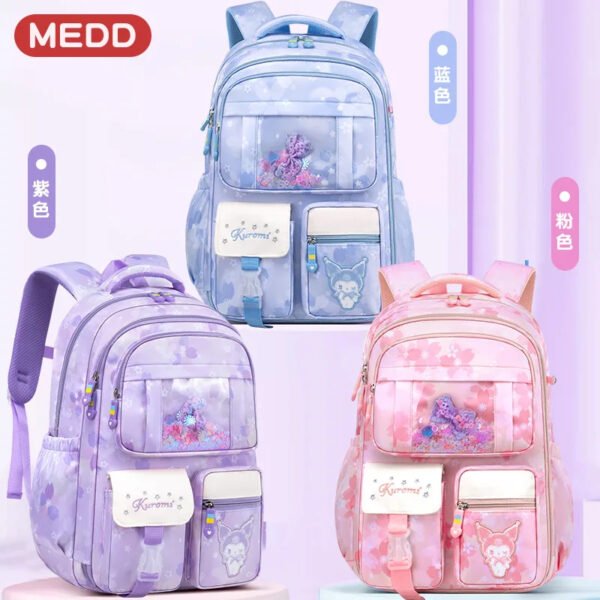 Sanrio new product Kuromi sweet elementary school schoolbag girls large-capacity multi-pocket Reduce the burden on schoolbags