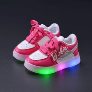Barbie Shoes New Kids LED Shoes Children Tennis Shoes Girls Luminous Sport Shoes Baby