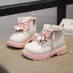 Children Snow Boots High Top Winter Girls Plush Warm Sport Shoes Boys Lightweight Sneakers Spring Autumn Kids Anti-slip Trainers
