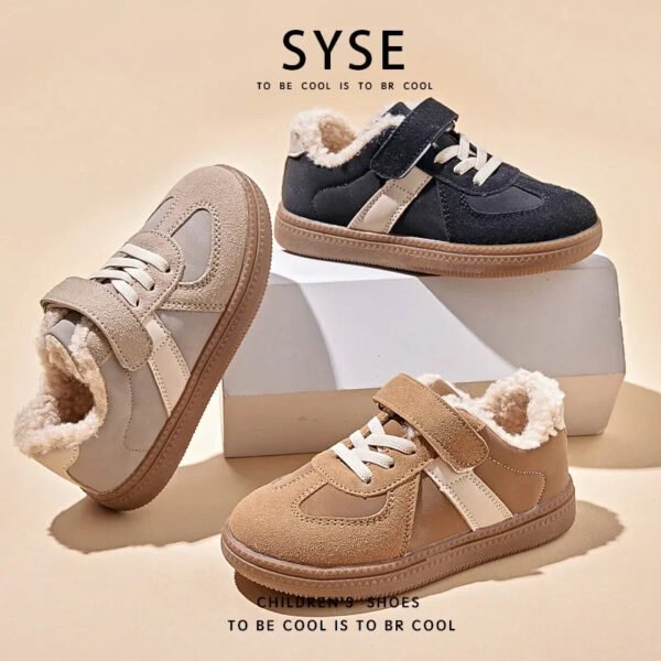 Children Casual Shoes for Girls Boys 2024 Winter New Fashion Korean Style Soft Bottom Anti-slippery Versatile Chic Plush Shoes