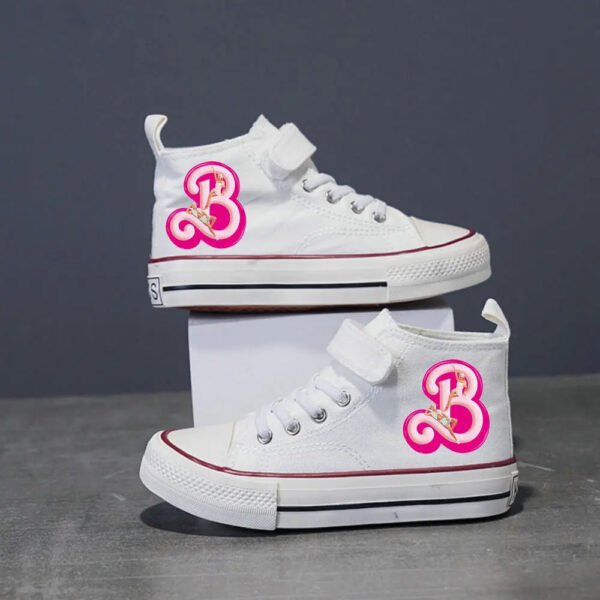 Barbie Shoes Children's Disney Print Lovely Girls Casual Cartoon High-top Sport Boys Kids Canvas Tennis Shoes