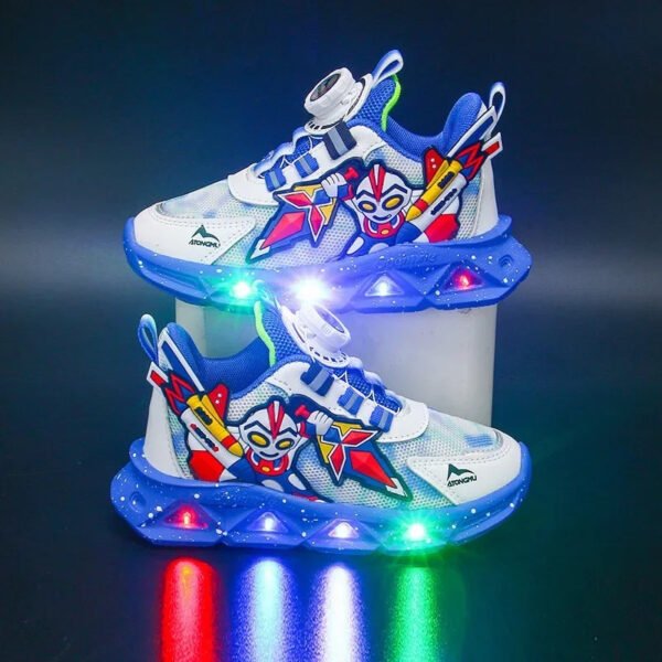 Luminous children's sports shoes for men 2023 spring and autumn new mesh surface breathable lightweight men's shoes  baby shoes