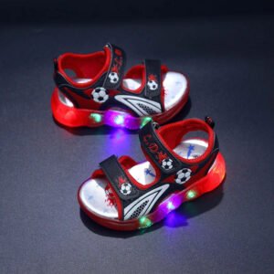 Children's Shining Light Soft Bottom Sandals Kids LED Light Shoes Little Boys Sandals With Lights Kids Glowing Light Beach Shoes