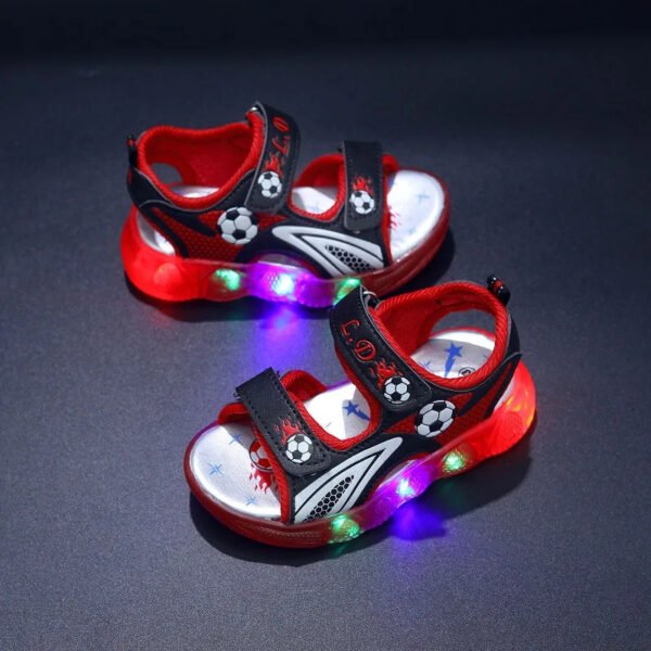 Children's Shining Light Soft Bottom Sandals Kids LED Light Shoes Little Boys Sandals With Lights Kids Glowing Light Beach Shoes