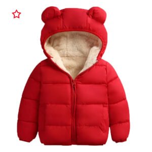 Baby Winter Coat Kids Casual Solid Cute Ear Hooded Down Jacket Overalls Snow Warm Clothes For Children Boys Girls Body