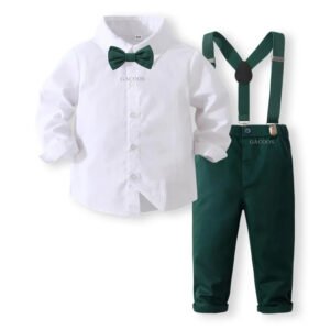 4PCS Anniversary Costume for Boys 2 3 4 5 Years Kid Solid Spring Autumn Boutique Clothing Set Toddler Cotton Baby Birthday Suit