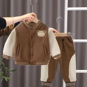 2024 Boys Girls Baseball Clothing Sets Kids Casual Sports Outfits Coat Pant 2Pcs Spring Autumn New Thin Baby Tracksuit Suit 1-4Y