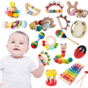 Montessori Wooden Education Toys Baby Rattle Toys Learning Games For Childern 1 to 2 Years Old Development Toys Jigsaw Puzzle