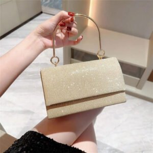 Fashion Banquet Clutch Bag Chain Shoulder Bags Gold Bright Silk Evening Bag Women Elegant Luxury Purse Handbag