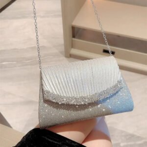 Chain Evening Bags Luxury Glitter Silver Dinner Bag Shoulder Bags Women Female