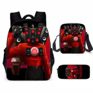 Hot 3PC-Set Skibidi Toilet Children's Backpack Boy School Bag for Backpack Anime Boys Girls Anime Cartoon School Bag Mochila