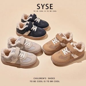 Children Casual Shoes for Girls Boys 2024 Winter New Fashion Korean Style Soft Bottom Anti-slippery Versatile Chic Plush Shoes