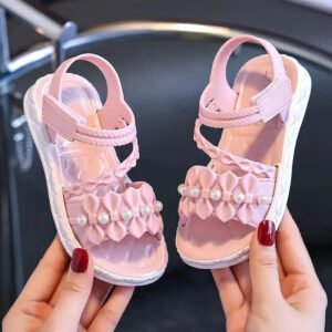 Girls' Elegant Sandals – Versatile & Stylish For Indoor/Outdoor, Beach-Ready Princess Shoes With Beaded Tassels, Breathable & Li