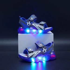 Children's Shining Light Soft Bottom Sandals Kids LED Light Shoes Little Boys Sandals With Lights Kids Glowing Light Beach Shoes