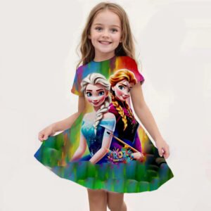 Party Baby Dresses for Children Clothing Mermaid Princess Dresses 2024 New Girls Clothes Summer Short Sleeve Kids Dress