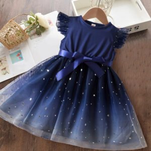 Polka-dot Summer Dresses for Girls Korean Style Cute Layared Dress Sleeveless Casual Kid's Dress 2 4 6 Yrs Baby Girls Clothes