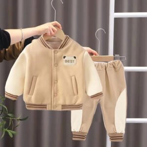 2024 Boys Girls Baseball Clothing Sets Kids Casual Sports Outfits Coat Pant 2Pcs Spring Autumn New Thin Baby Tracksuit Suit 1-4Y
