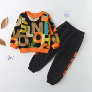 Boys Clothing Sets New Autumn Boys Clothes Print Sweatshirt Pants 2Pcs Suit Casual Kids Clothing Sets for 1-5 Years