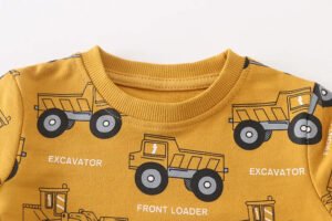 New Boys Casual Sweatshirt Spring and Autumn Clothing Cotton Kids Round Neck Printed Car Long Sleeve Tops Infant Trend 2-7T
