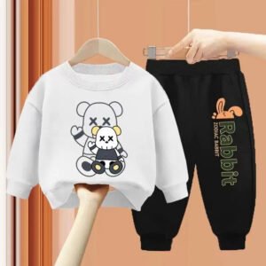 Autumn Baby Girl Boy Clothes Set Children Sports Doze Bear Sweatshirt Top and Pants Buttom Two Piece Suit Cotton Tracksuit