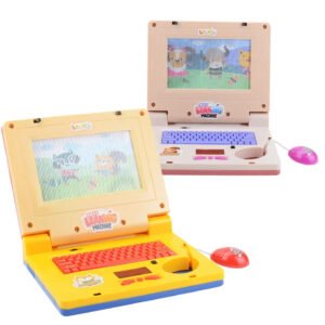Mini Simulation Notebook Light Music Cartoon Computer Children's Enlightenment Laptop Education Multi-function Electronic Toys