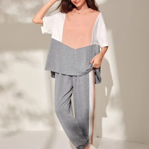 SHEIN Mulvari Colorblock Drop Shoulder Top & Sweatpants Set