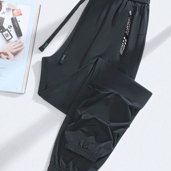 Ladies' High Elasticity Nylon Sports Pants, Summer Quick-Dry Breathable Ice Silk Moisture Wicking Simple All-Match Running Fitness Yoga Sports Pants