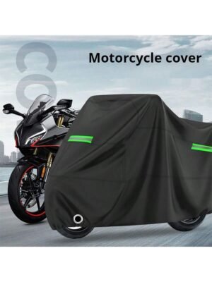 Motorcycle Cover With Reflective Stripes, 190T Polyester Taffeta Waterproof Dustproof Sunscreen Cover For Motorcycles And Electric Bikes