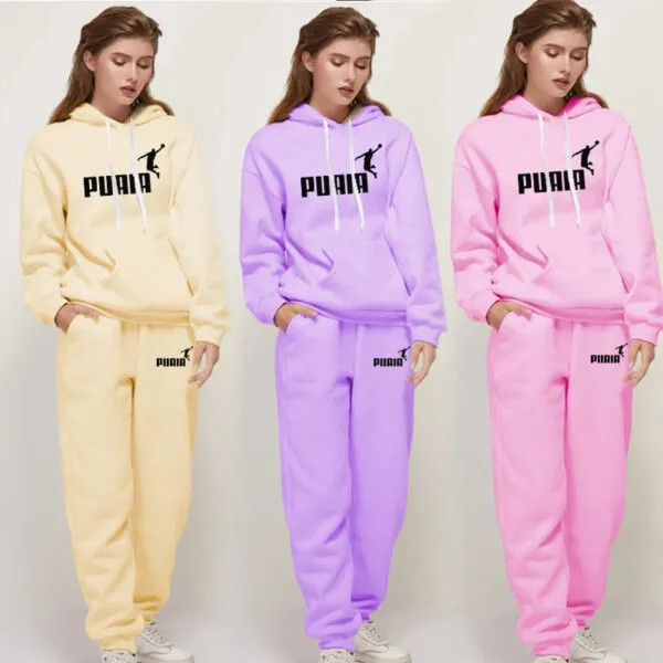 Jogging Woman Sweatshirts Hoodie Fashion High Quality Daily Casual Set Printing Suit Pant Sets Sports Women's Tracksuit Clothing