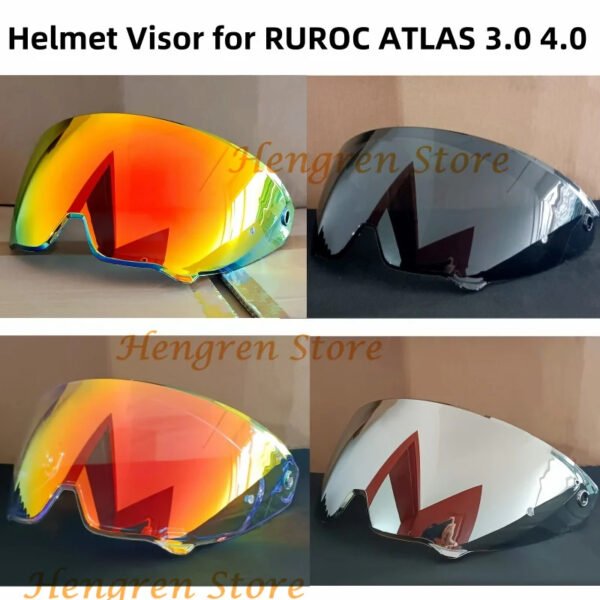 Helmet Visor Lens for RUROC ATLAS 3.0 4.0 Motorcycle Helmet Shield Goggles Plating Silver Red Replacement Glass Mica Accessories