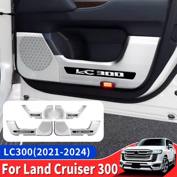 LC300 FJ300 Interior Accessories For 2021-2024 Toyota Land Cruiser 300 Stainless Steel Car Door Protective Cover Speaker Cover